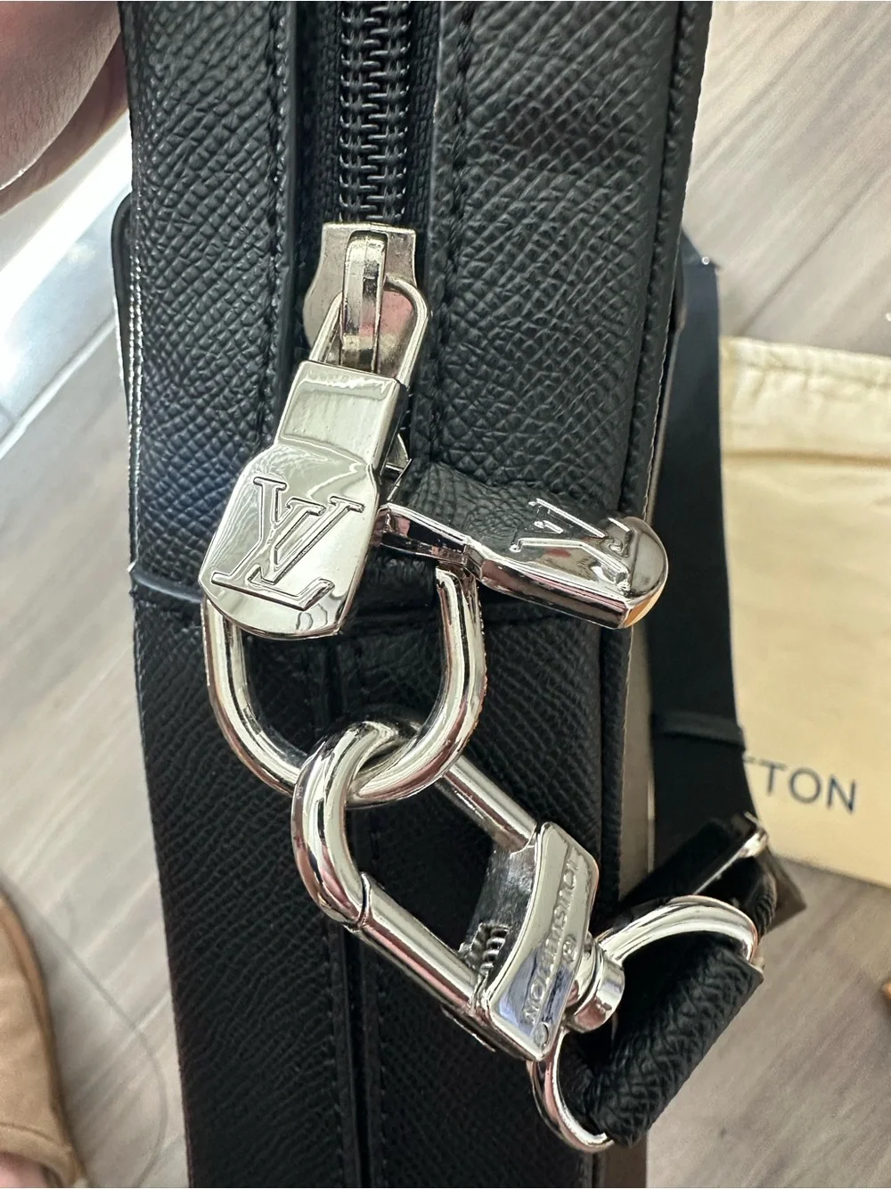 Louis Vuitton Men’s Black Leather Briefcase